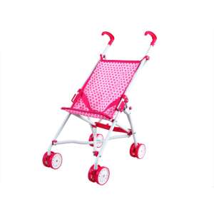 Mini Babakocsi - Rózsaszín Csillagos - Esernyőre Csukható