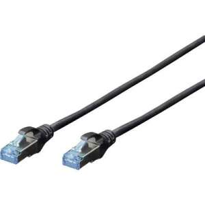 Digitus CAT5e SF-UTP Patchkabel 3m Schwarz DK-1531-030/BL, 3 Meter schwarzes Netzwerkkabel mit RJ45-Steckern - Digitus