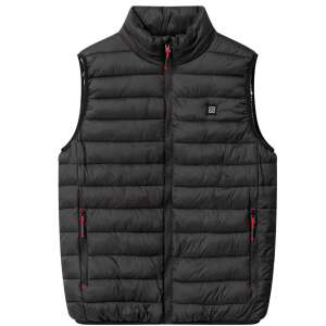 Black heated vest for men, 3 heat settings, USB cable included - Fashion & Clothing