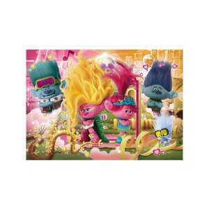 Trolls World Tour Puzzle cu 104 piese, cu Poppy, Branch și alte personaje din film - Clementoni