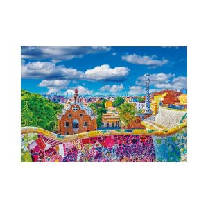 Clementoni Güell Park Barcelona 1000 darabos puzzle, a vibráló mozaik architektúrát és városképet ábrázolja - Clementoni Puzzle