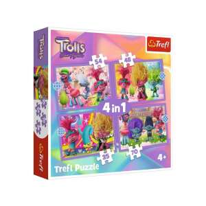 Trolls 4-in-1-Puzzle-Set von Trefl, mit 4 verschiedenen Puzzles mit 35, 48, 54 und 70 Teilen - Puzzle