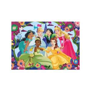 Puzzle Disney Princess 30 de piese Supercolor, cu Jasmine, Tiana, Aurora, Mulan, Belle și Cenușăreasa - Puzzle 3D & Puzzle cu burete