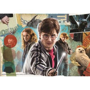 Puzzle Clementoni Harry Potter de 180 de piese cu Harry, Ron și Hermione - Puzzle 3D & Puzzle cu burete