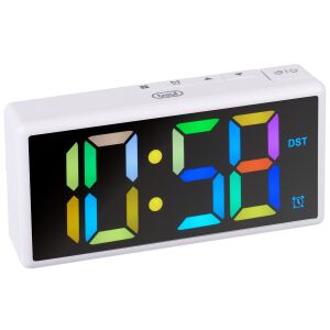 Trevi EC 886 White digital alarm clock with multi-color LED display - Interior design
