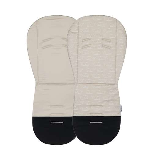Petite and Mars Foamy Beige Whale stroller insert, both sides