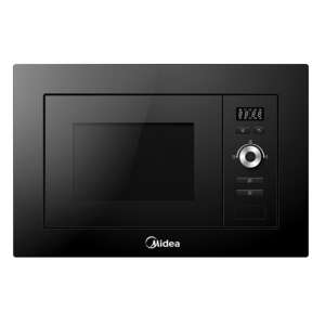 Front view of Midea AG820BS9 20L Built-in Black Microwave - Microwave, Range Hood and Cooktop