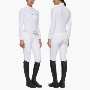 Cavalleria Toscana Női Lovas Versenying Pliszírozott Díszítéssel, Fehér - Női blúz, ing