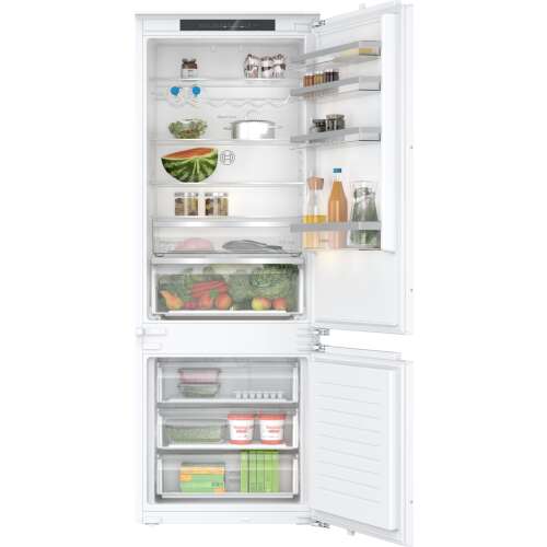 Bosch KBN96VFE0 built-in refrigerator with freezer, open door view, showing interior shelves and drawers