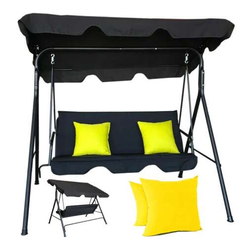 Sternhoff 3 személyes kerti Hintaágy párnákkal #sötétszürke