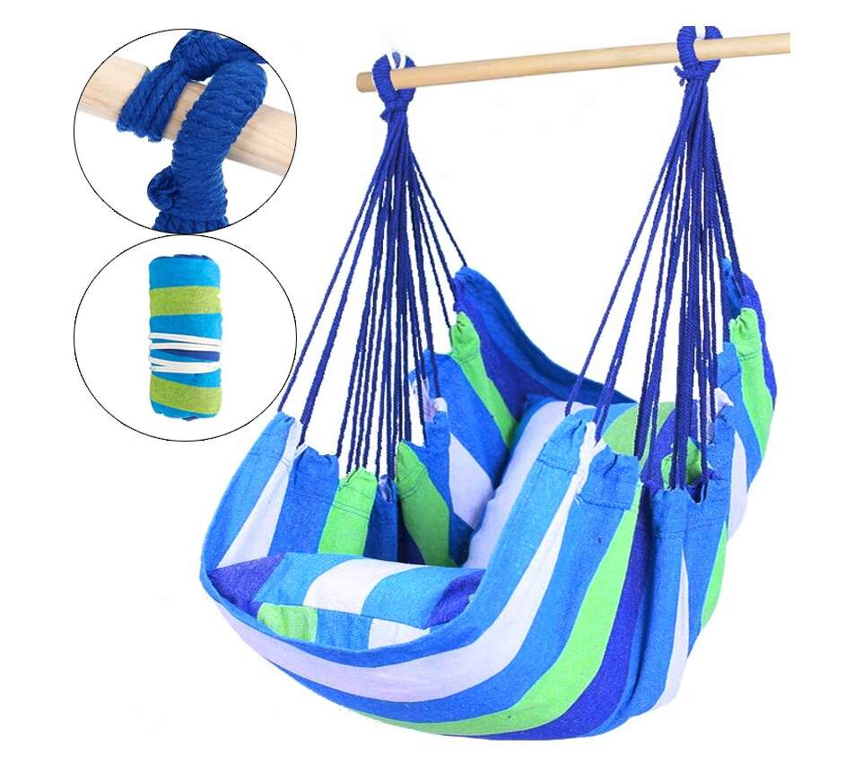 Sternhoff Brazil Függőszék párnákkal és rögzítő kötéllel - Csíkos #kék-zöld