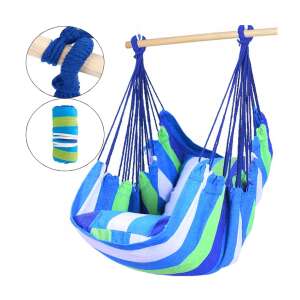 Hamac brazilian dungat cu perne si franghie de ancorare Sternhoff #albastru-verde