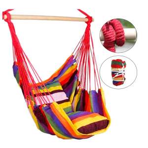 Sternhoff Brazil Függőszék párnákkal és rögzítő kötéllel - Csíkos #piros-sárga