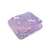 Purple glow in the dark unicorn and stars blanket folded on a white background