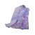 Purple glow in the dark unicorn and stars blanket folded on a white background
