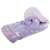 Purple glow in the dark unicorn and stars blanket rolled up on a white background