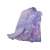 Purple glow in the dark unicorn and stars blanket folded on a white background
