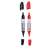 Topwrite Doppelseitige Whiteboard-Marker, schwarz und rot, mit sichtbaren Kappen