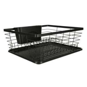 Black dish drying rack with cutlery holder - Kitchen tool