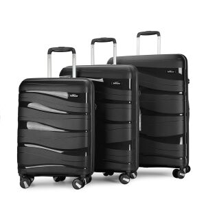 "FLOW" set od 3 kofera na 4 kotača s TSA bravom, crni | BONTOUR 113868786 - Kofer