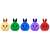 Tracer Bunny LED night light in 5 different colors: yellow, green, blue, purple, red