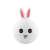 White Tracer Bunny LED night light with cute face and pink ears