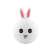 White Tracer Bunny LED night light with cute face and pink ears