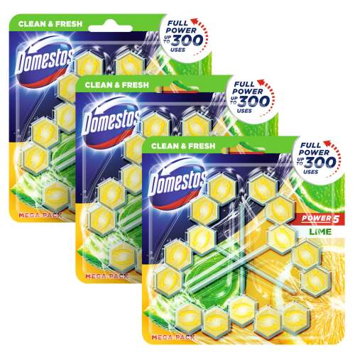 Domestos Power5 WC frissítő blokk Lime (9x55g)