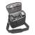 Cullmann Malaga Maxima 120 camera bag, black, open, showing interior with camera and lens