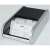 Helit business card holder, silver and black, 300 capacity, with alphabetical tabs, open