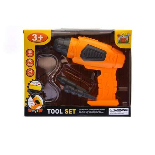 Szerszámgép, el. Fúrógép + szemüveg, hang+forog