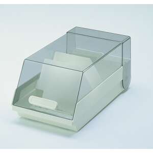 Cutie pentru fișe Helit A5, gri, transparentă, cu capac, pentru 1000 de fișe - Suporturi documente