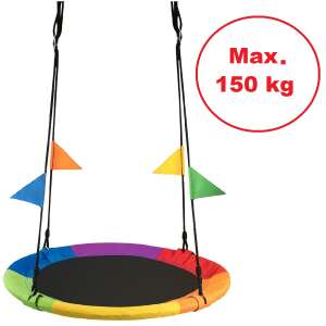 Zolta Swing fémvázas Fészekhinta zászlóval 110cm #szivárvány