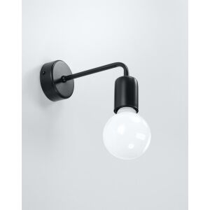 Nowoczesna lampa ścienna DUOMO czarna do sypialni lub salonu - Sollux