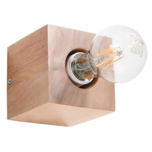 ARIZ natural wood wall lamp with exposed bulb - Wall Lamp