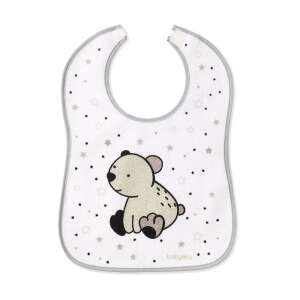 BabyOno bear print baby bib with stars, waterproof layer, white - Bib & Burp Cloth