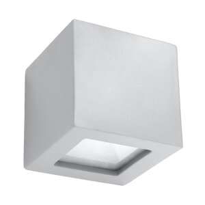 LEO grey ceramic wall lamp, modern cube design - Wall Lamp