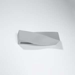 Sigma graue Keramik Wandleuchte in schräger Ansicht auf weißem Hintergrund - Sollux