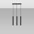 Minimalista WEZYR fekete 3 ágú függőlámpa