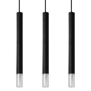Lampa wisząca WEZYR czarna 3-punktowa, nowoczesna oprawa oświetleniowa - Sollux