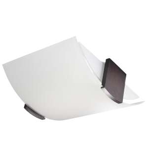 EMILIO Deckenleuchte mit Wengeholz und weißem Glasschirm - Sollux