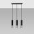 LOOPEZ 3 ágú függőlámpa, fekete és króm kivitel