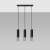 LOOPEZ 3 ágú függőlámpa, fekete és króm kivitel