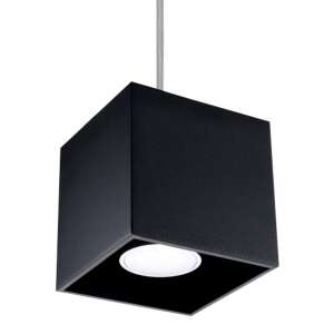 Lampa suspendată QUAD 1 neagră, design cub modern - Sollux