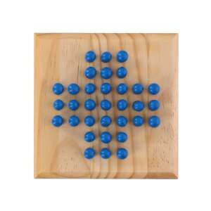 Holz-Pfahlspiel mit blauen Pfählen, Teil des 5 in 1 Holz-Gehirn-Spielsets - Logikspiele