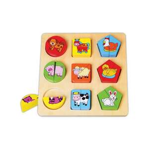 Formalap Holz-Formensortier-Puzzle mit Bauernhoftieren für Kleinkinder - Nonbrand Entwicklungsspiele für Kinder im Kindergartenalter