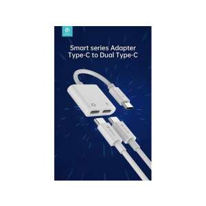 Devia Smart Series Type-C auf Dual Type-C Audio Adapter, weiß - Devia