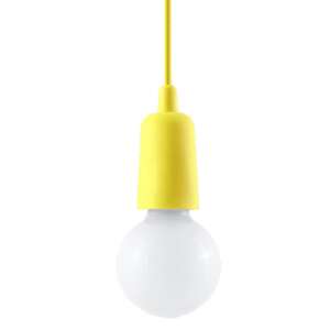 Lampa wisząca DIEGO 1 żółta z żarówką E27 - Sollux