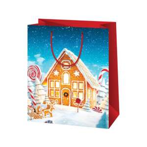 Sac de cadou Căsuță de turtă dulce de Crăciun - 11x6x14cm 80463176 - Pungi cadou