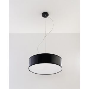 Lampa wisząca ARENA 35 czarna izolowana na białym tle - Sollux